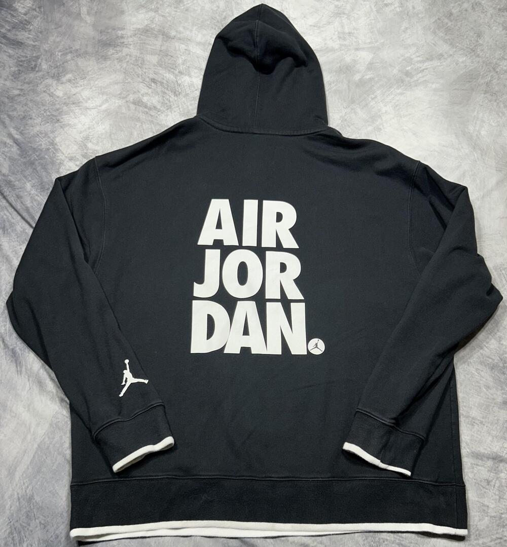 Jordan Hoodie Mens XL Black Fleece Pullover Air Jordan Back Graphic CV2244-010